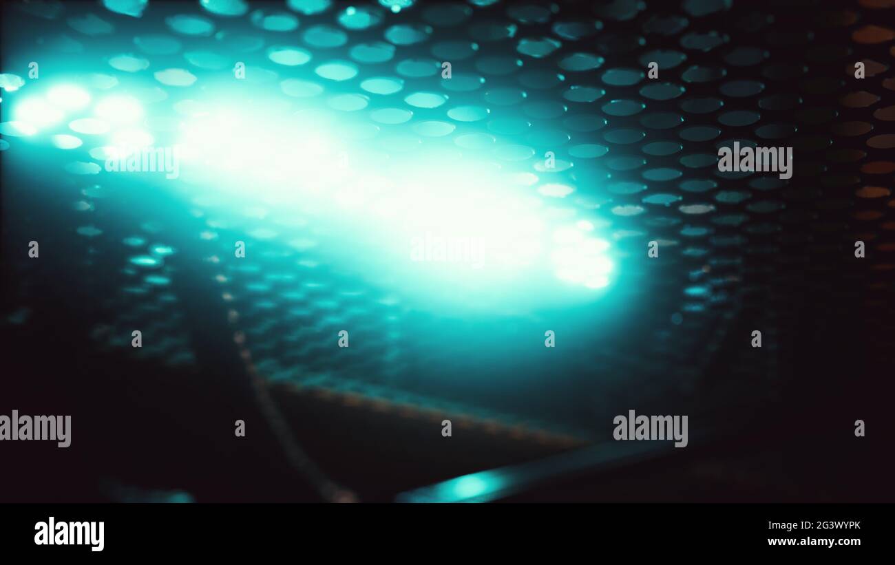 Under the wire floor in spaceship Stock Photo