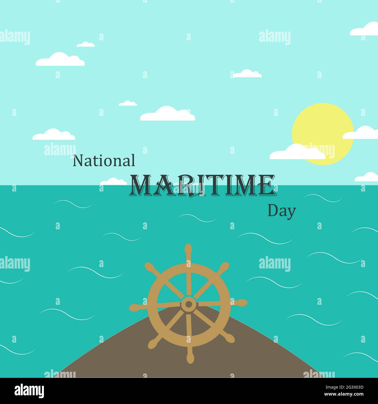 World Maritime Day on 24th of September. Stock Vector