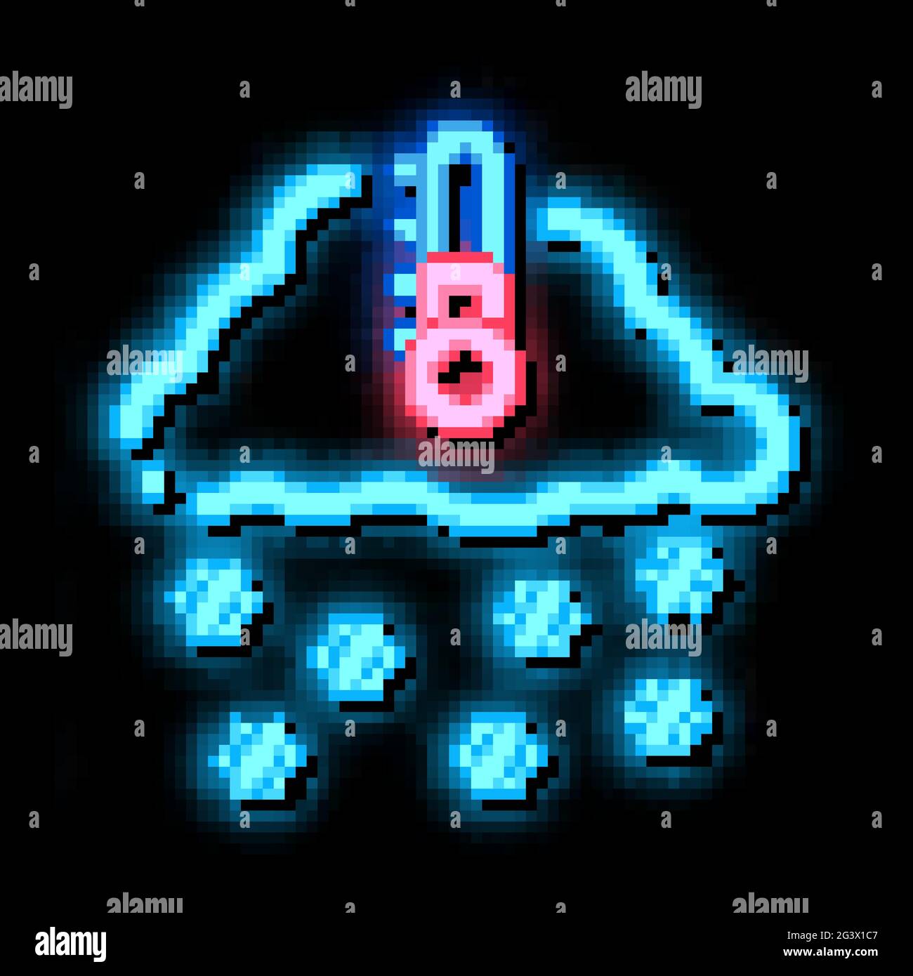 winter low temperature and snow neon glow icon illustration Stock ...
