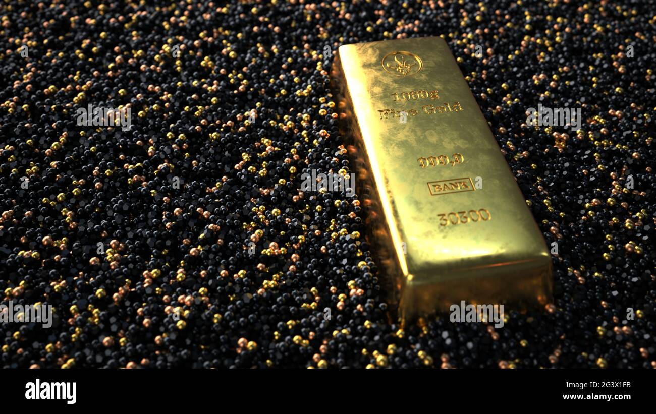 Fine Gold Bars 1000g Stock Photo