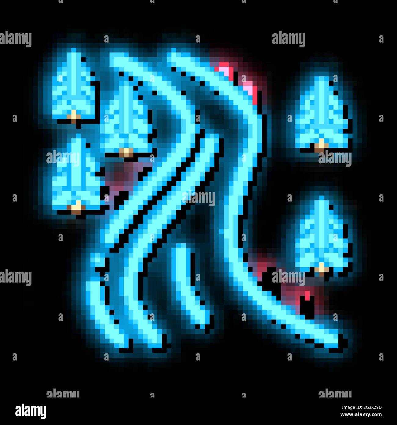 ski track neon glow icon illustration Stock Vector