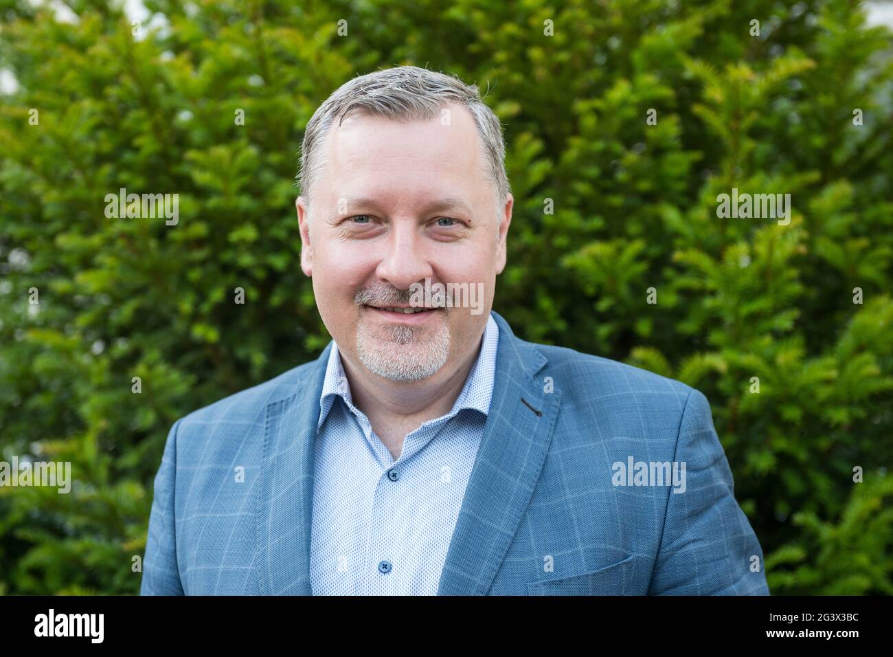 Pisek, Czech Republic. 17th June, 2021. Vladimir Tichy, Country General Manager of the Schneider Electric company, poses on June 17, 2021, in Pisek, Czech Republic. The multinational company manufactures electrical machines, devices and electronic equipment. Credit: Petr Skrivanek/CTK Photo/Alamy Live News Stock Photo