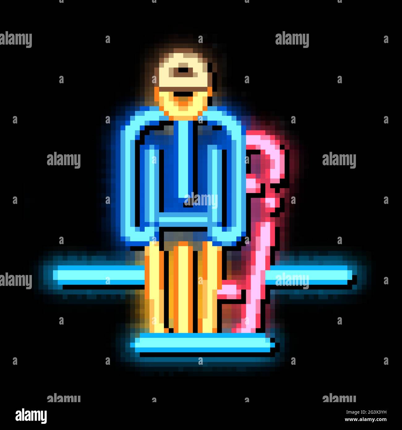snowboarder sportsman neon glow icon illustration Stock Vector