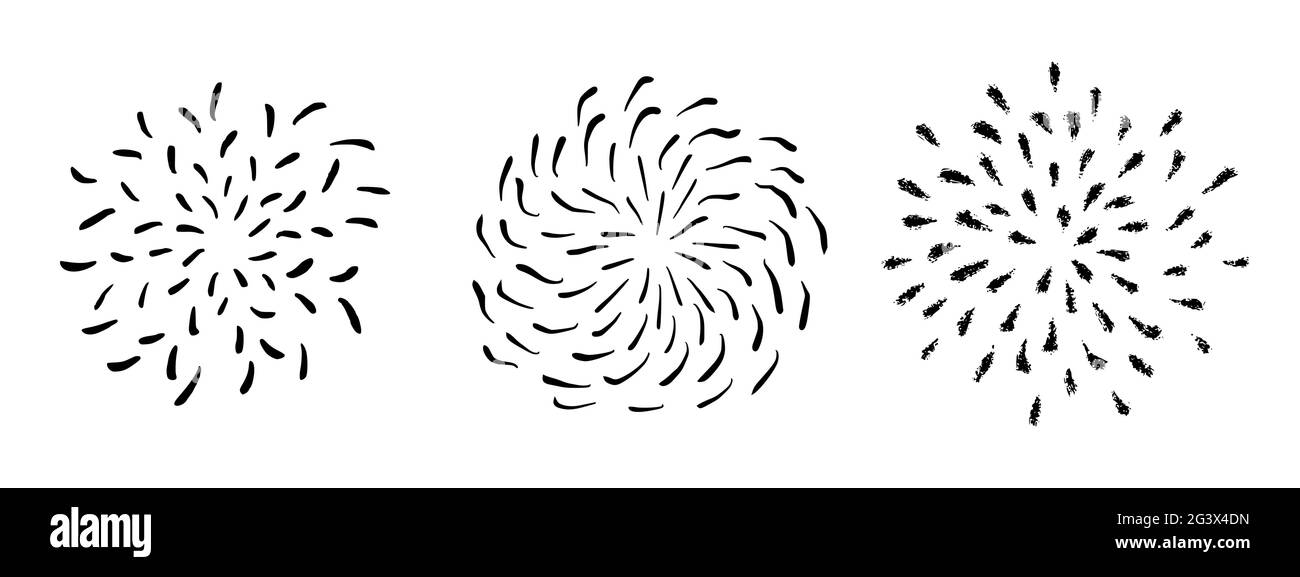 Vector Hand drawn Sun Rays. Doodle Sunburst Design Elements. Vector illustration Stock Vector
