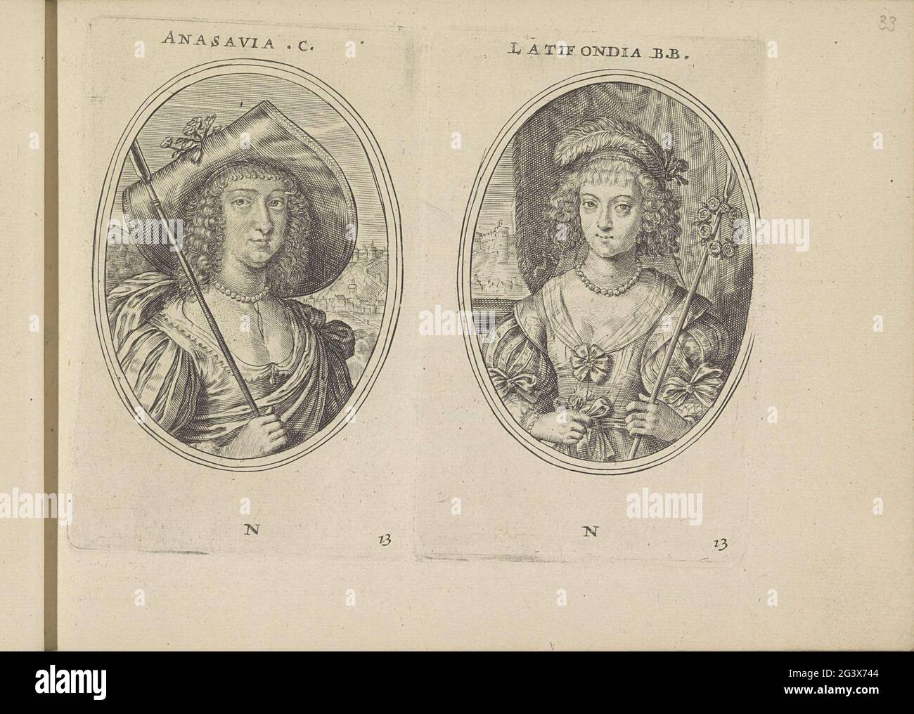 Portraits of Anna van Nassau-Siegen and Barones of Brederode, both as  shepherdess; Anasavia .c.  Latifondia b.; Les Vrais Pourtraits the  Quelques UNES DES Plus Grandes Ladies de la Chrestiente DESGUISEES and