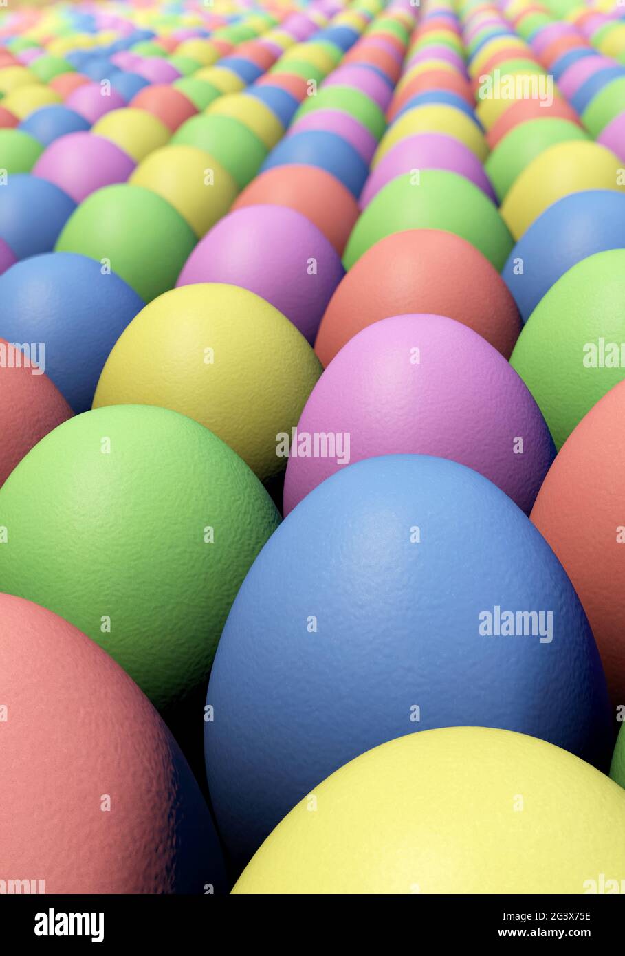 Many colorful easter eggs, portrait format Stock Photo