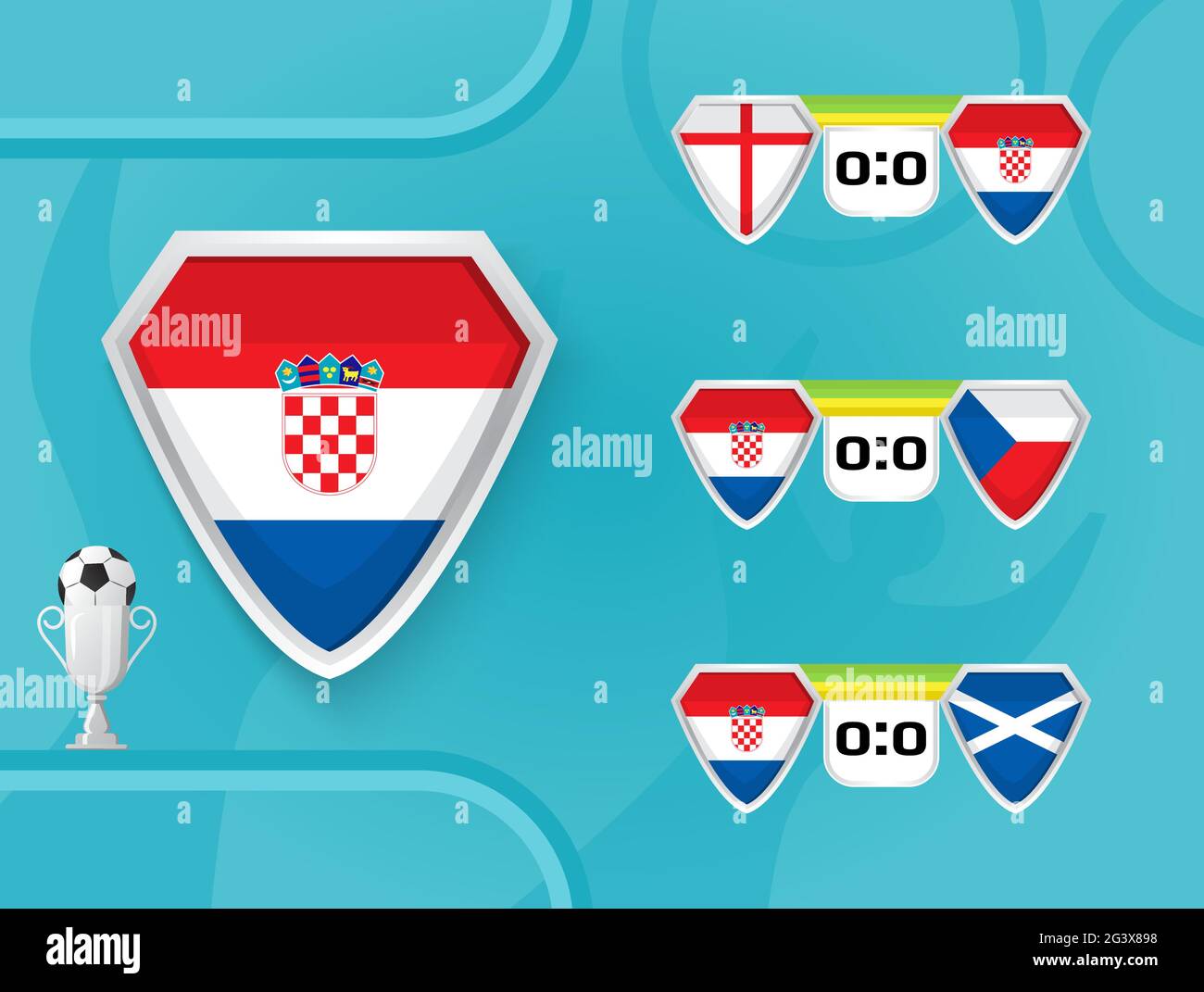 Schedule of national football team vector. European soccer champion cup