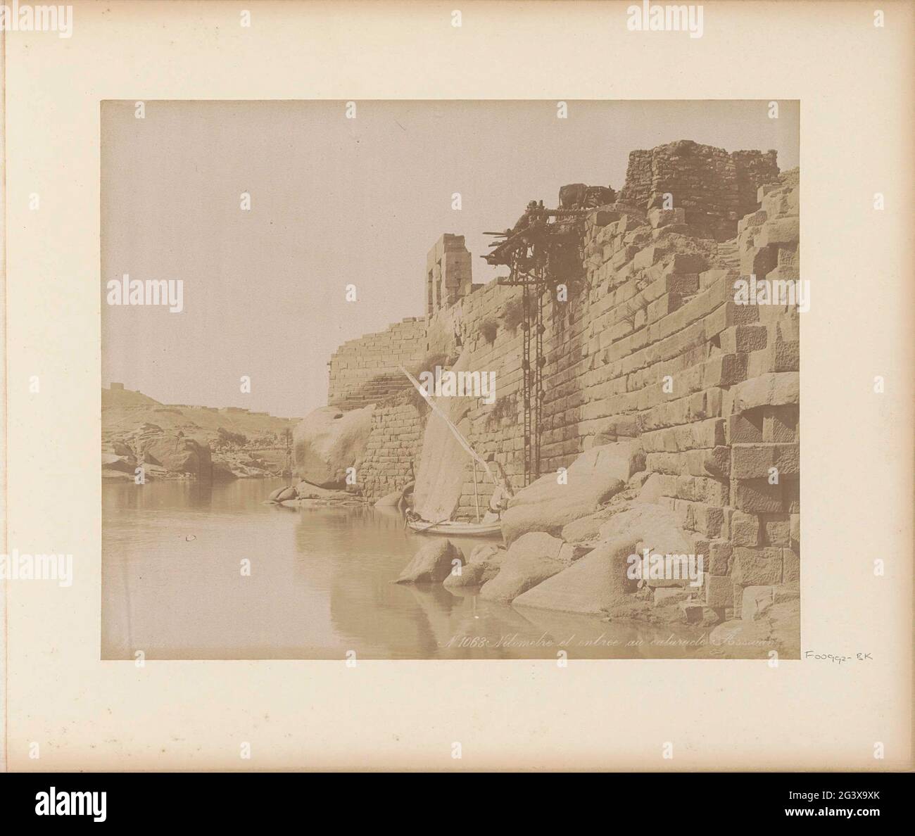 Water level instrument (nilometer) and entrance to the waterfall in ...