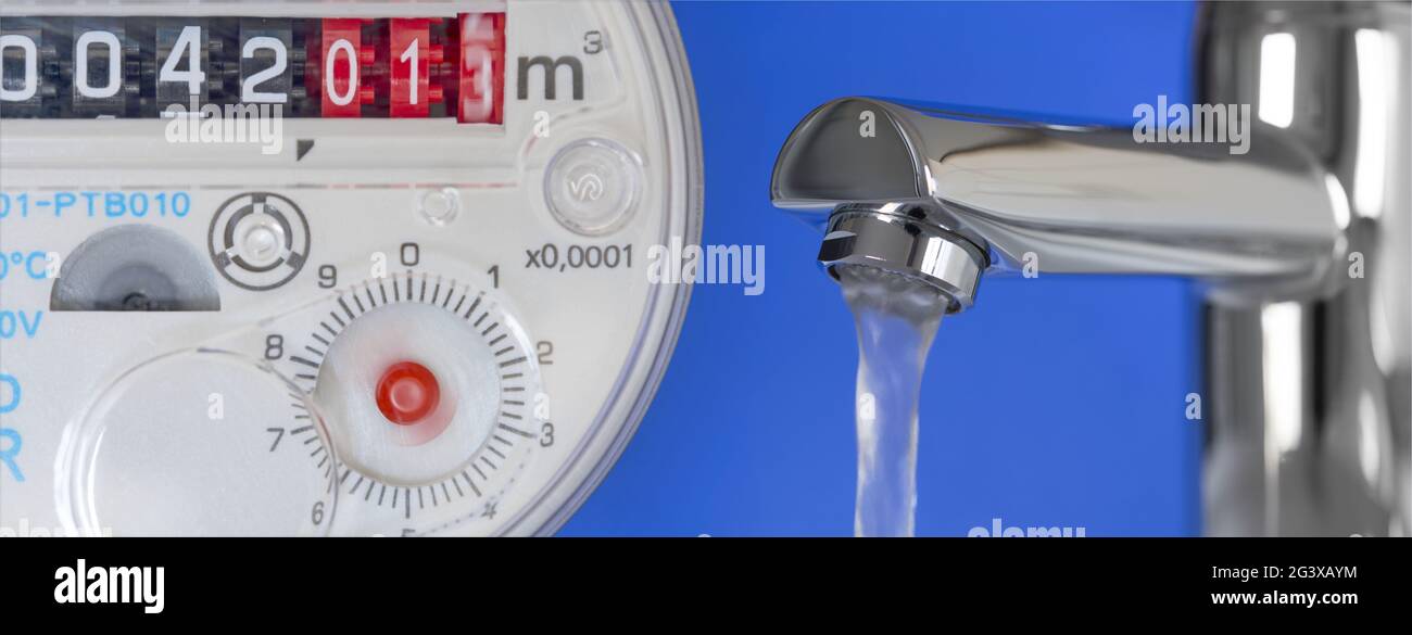 Water meter & tap Stock Photo Alamy