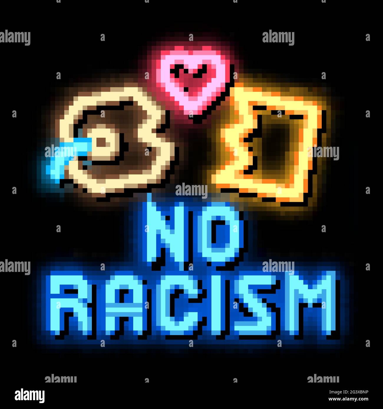no racism torn label neon glow icon illustration Stock Vector Image ...