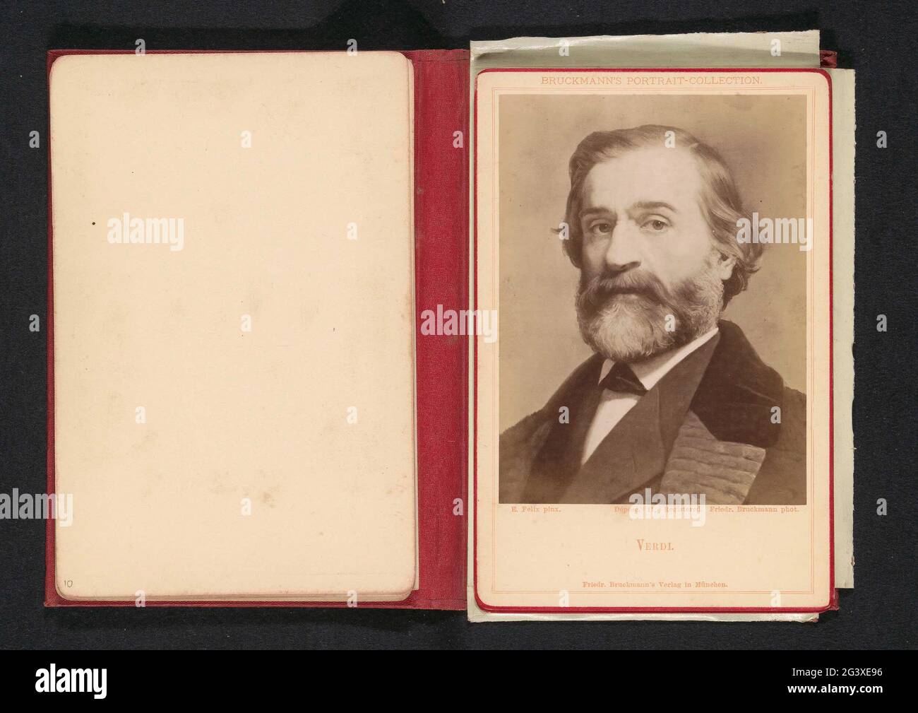 Photo production of a portrait of Giuseppe Verdi by Eugen Felix; Verdi; Bruckmann's Portrait Collection. . Stock Photo