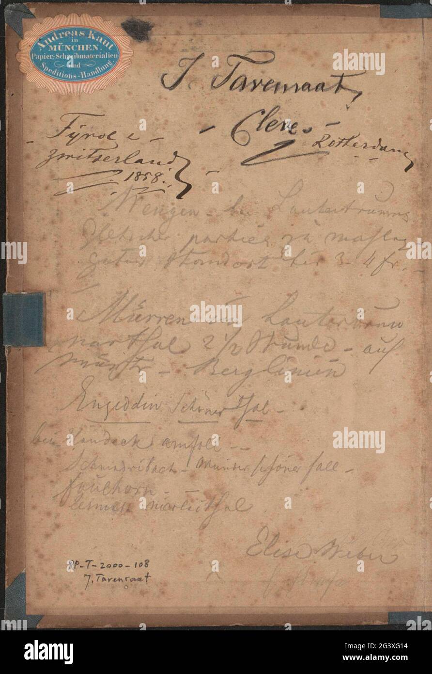 Signature and notes. Front bract from a sketchbook with 47 sheets Stock ...
