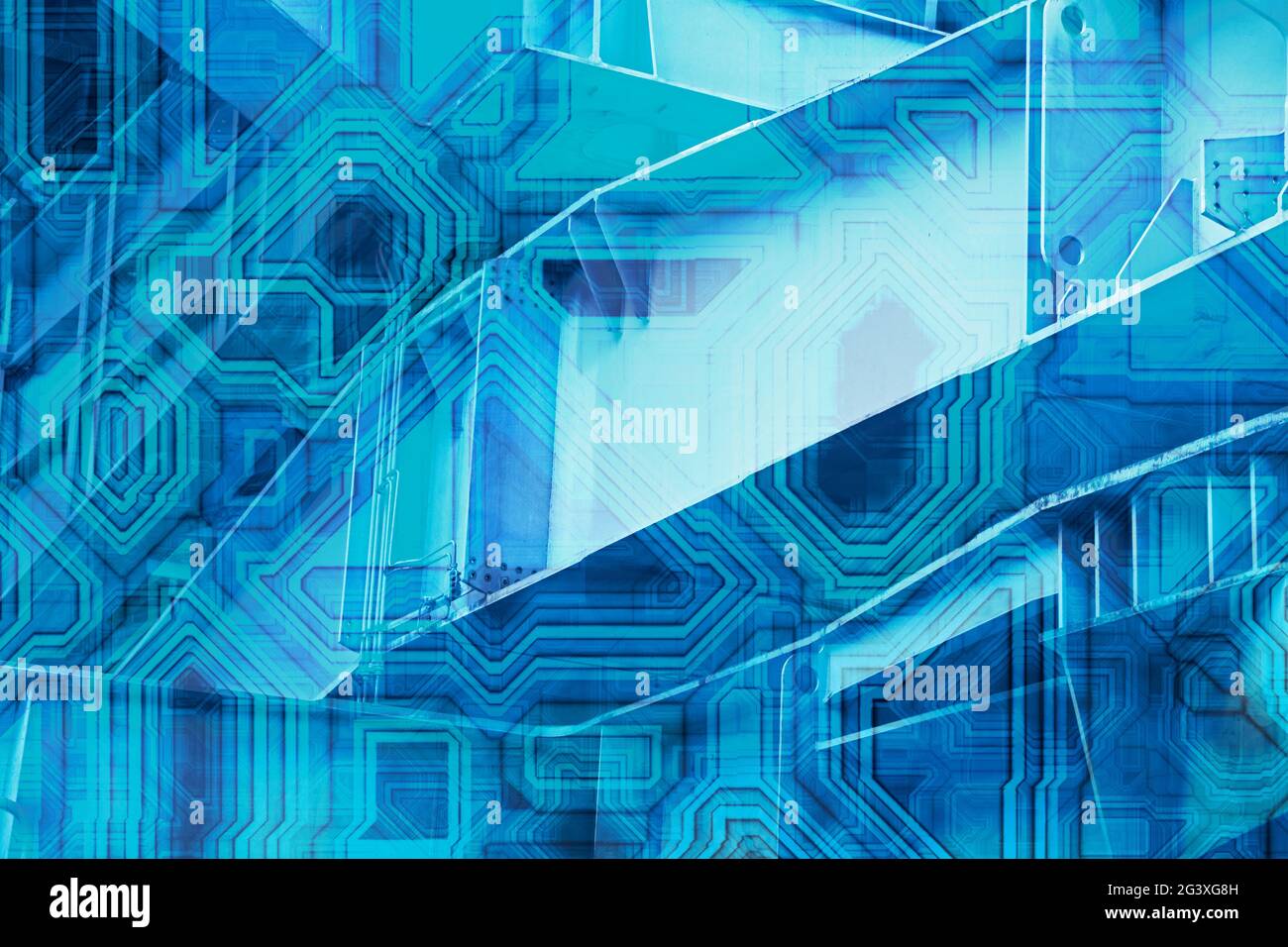 Abstract blue technological background Stock Photo