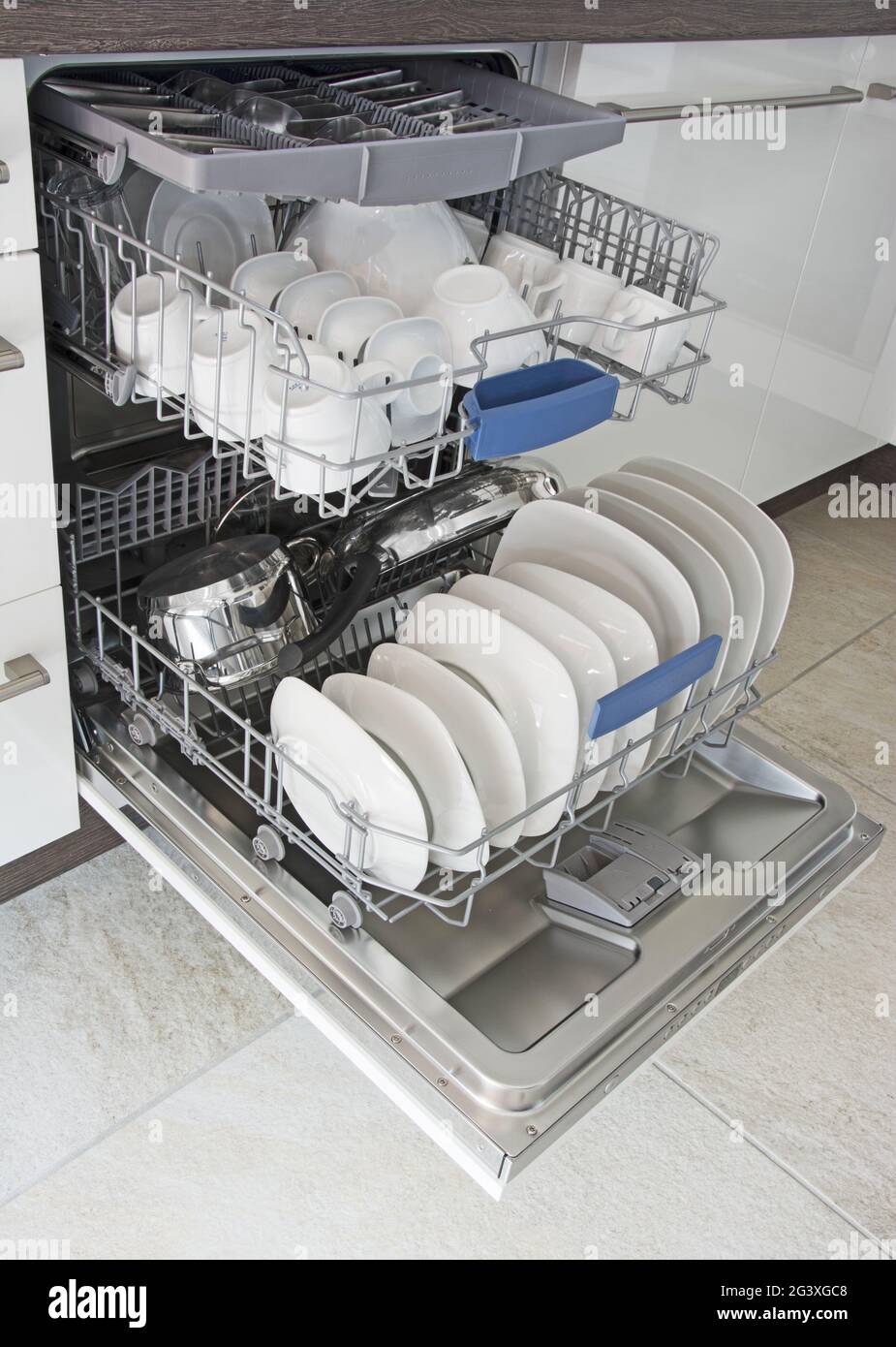 Clean dishes in the dishwasher Stock Photo Alamy