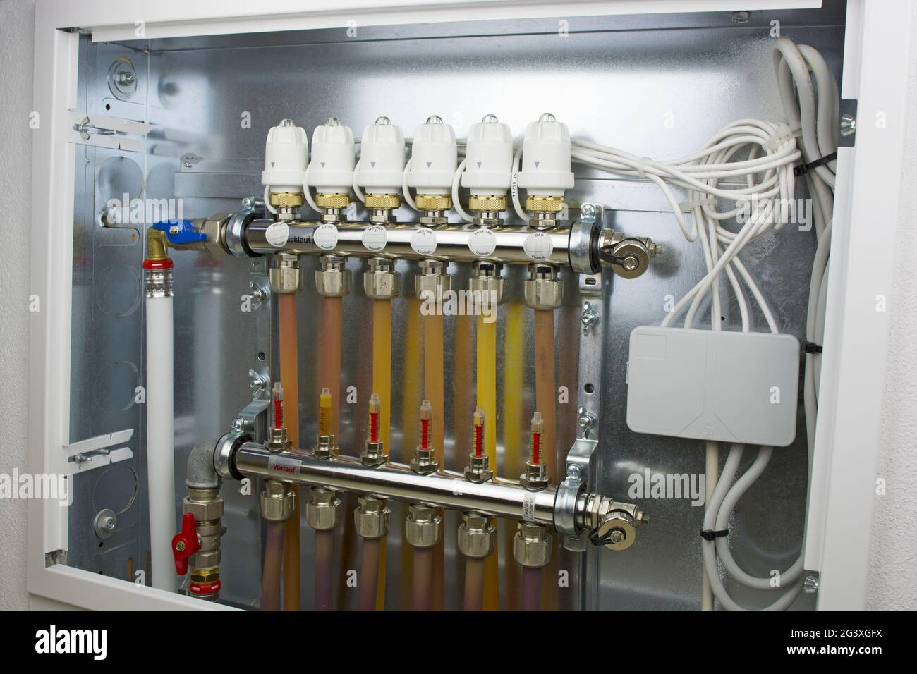 View of modern geothermal heat distributor Stock Photo