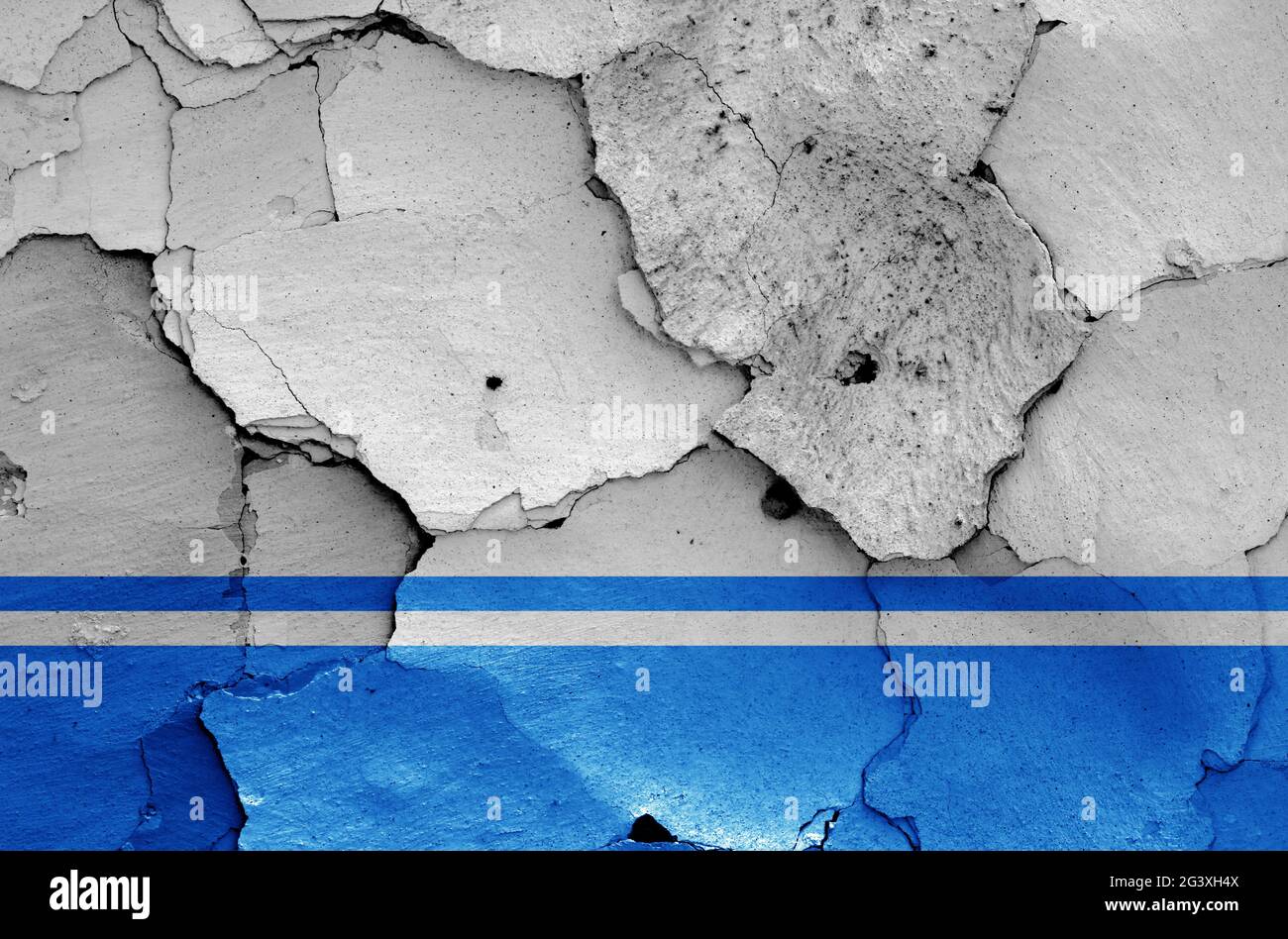 Flag of Altai Republic painted on cracked wall Stock Photo - Alamy