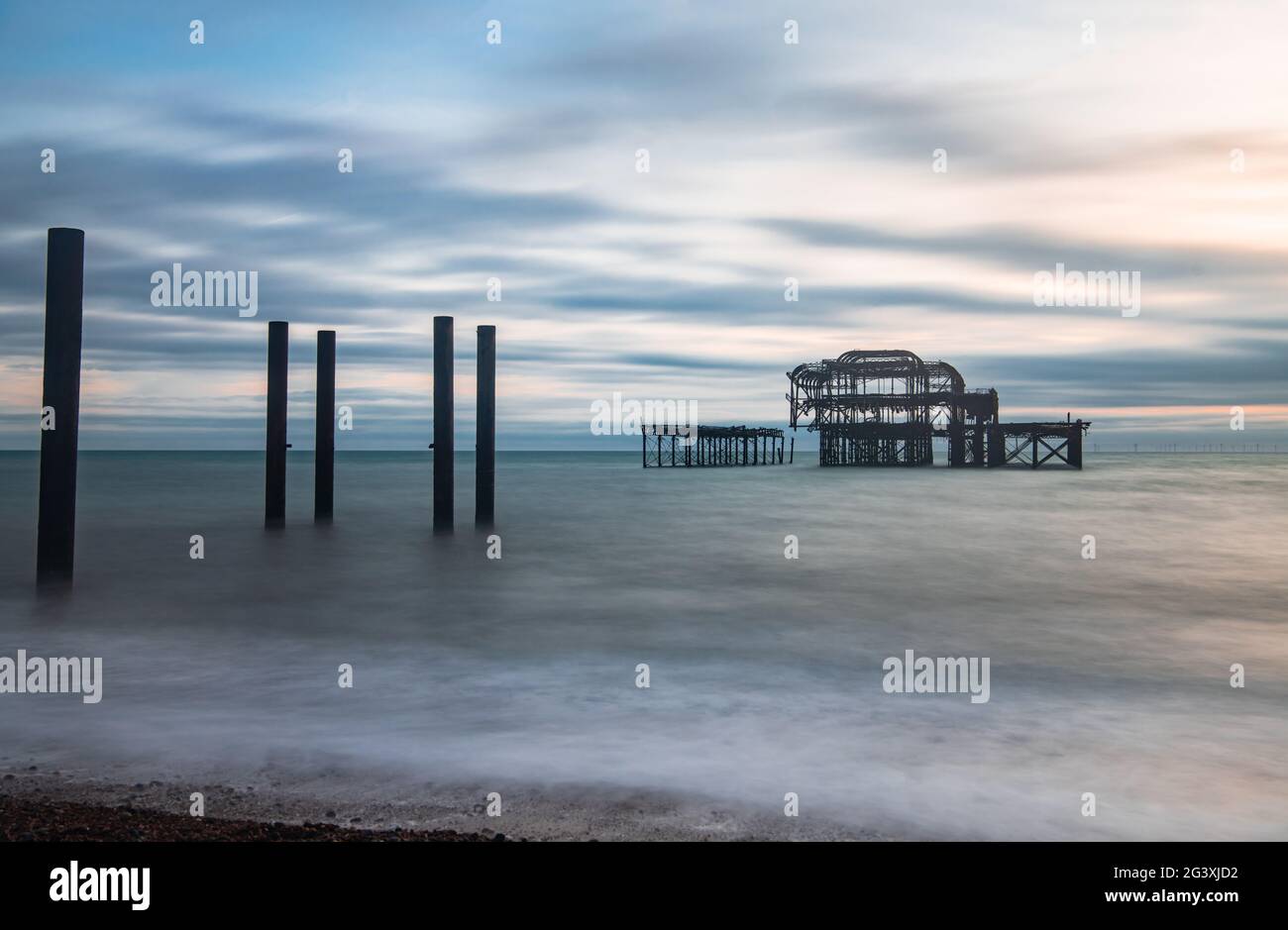 Derelict West Pier, Brighton, England Stock Photo
