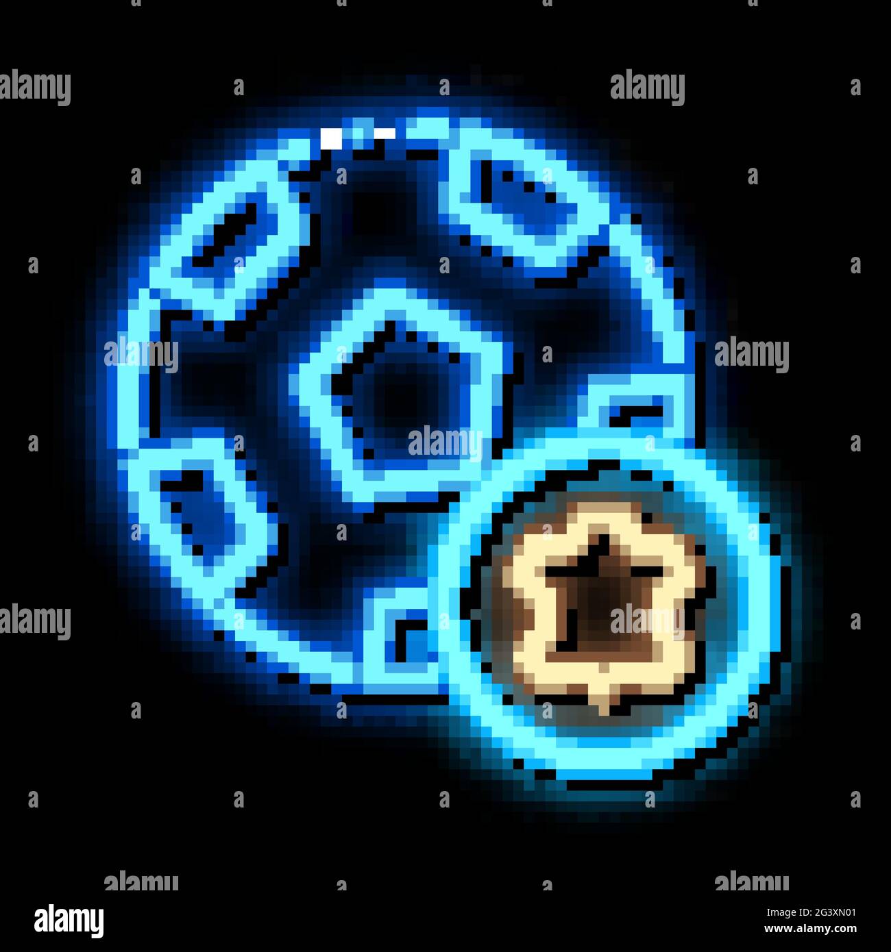 leather soccer ball neon glow icon illustration Stock Vector Image