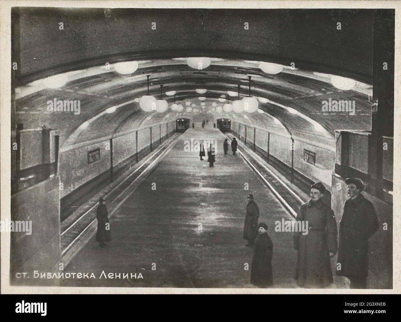 Interior of metro station Lenin library; Station of the Lenin Library ...