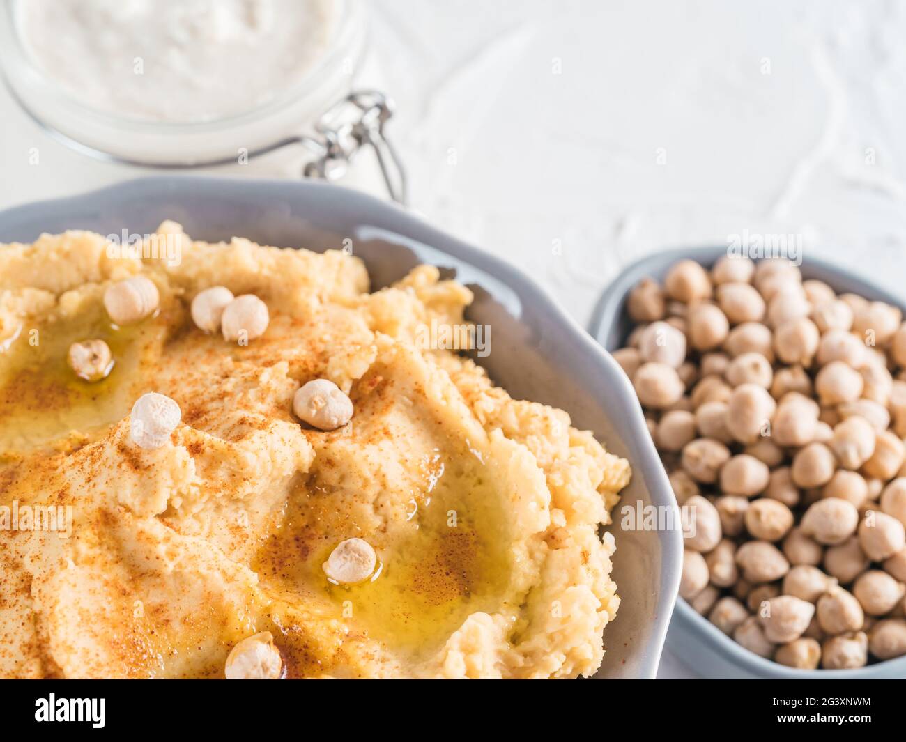 Hummus and tahini Stock Photo Alamy