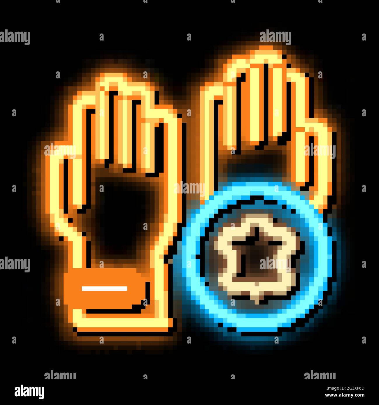 leather gloves neon glow icon illustration Stock Vector Image & Art - Alamy