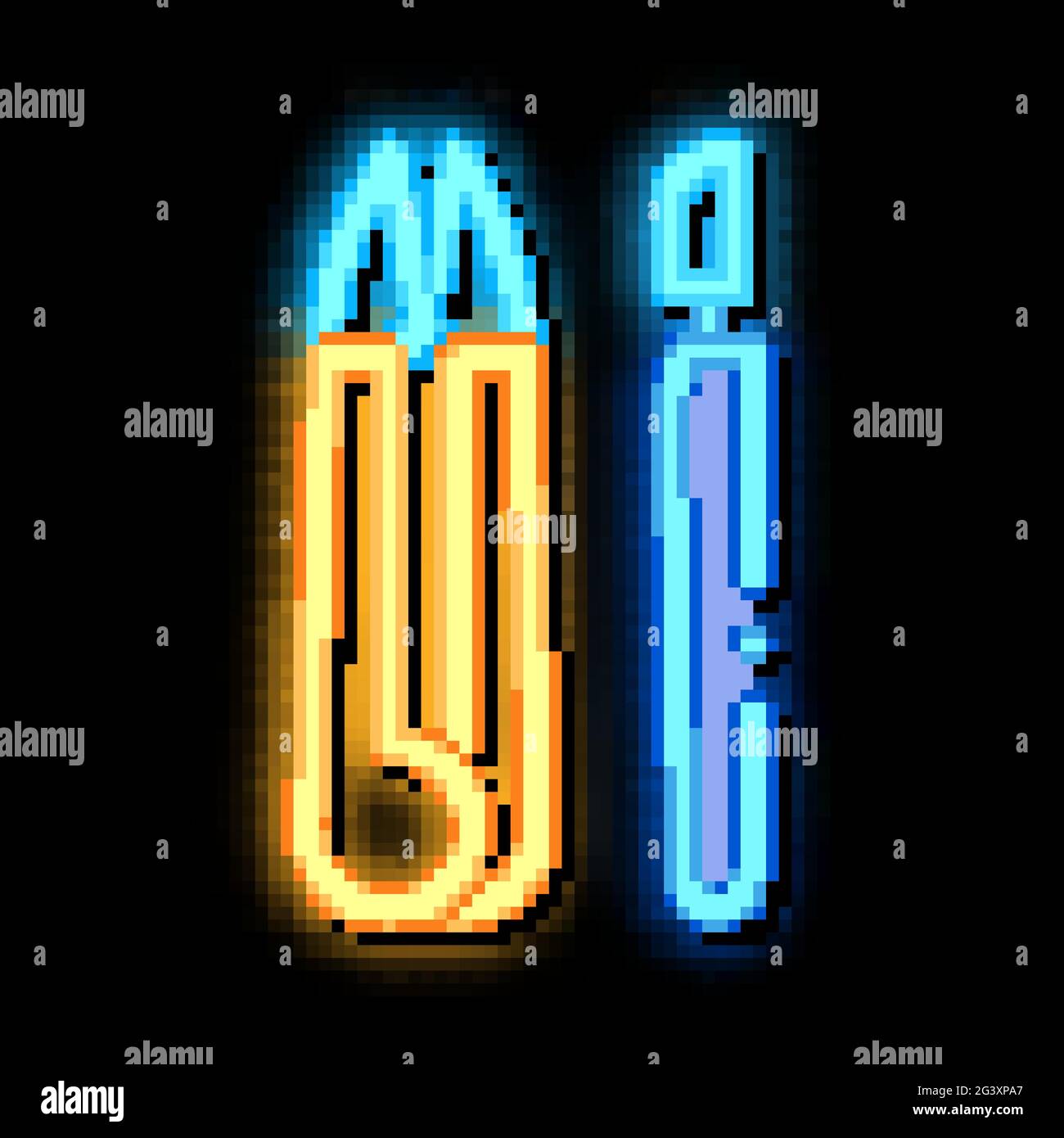 leather craft instruments neon glow icon illustration Stock Vector