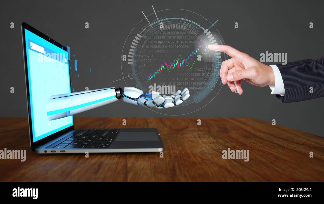 AI Trader Robot Businessman Stock Photo