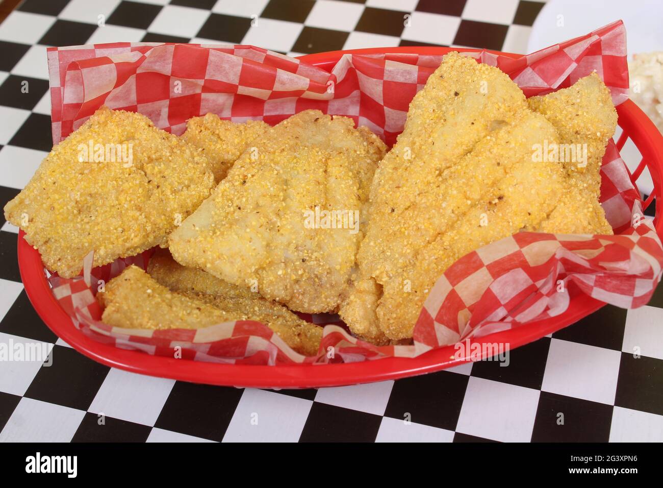 Fried Catfish Fillets in Rural Cafe Stock Photo Alamy