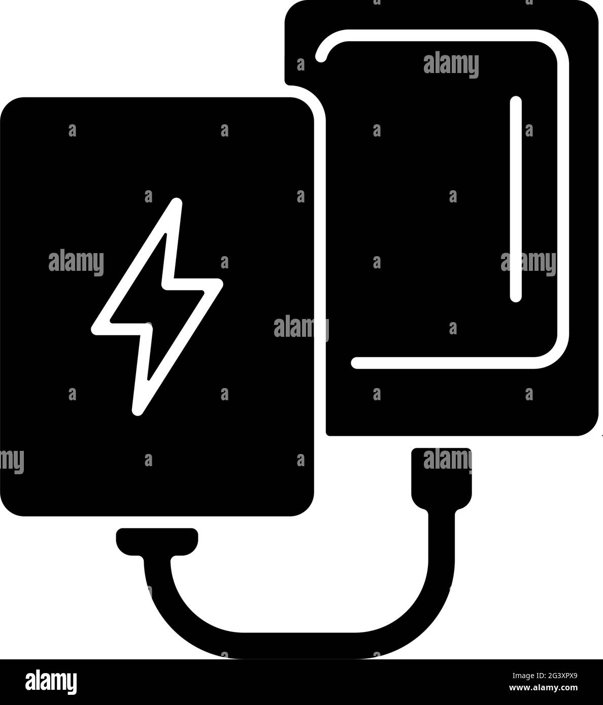 Power bank black glyph icon Stock Vector
