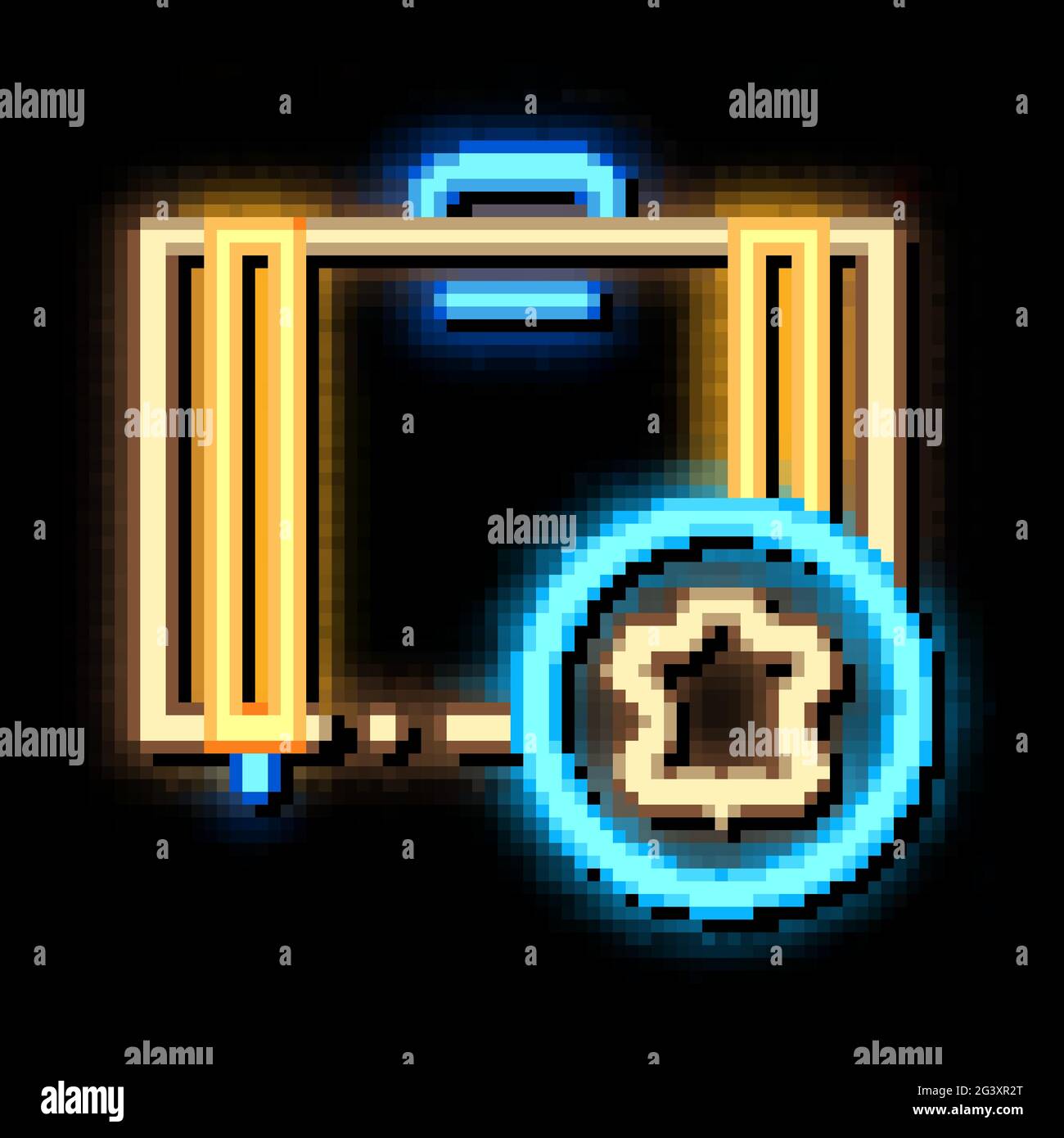leather luggage neon glow icon illustration Stock Vector Image & Art ...
