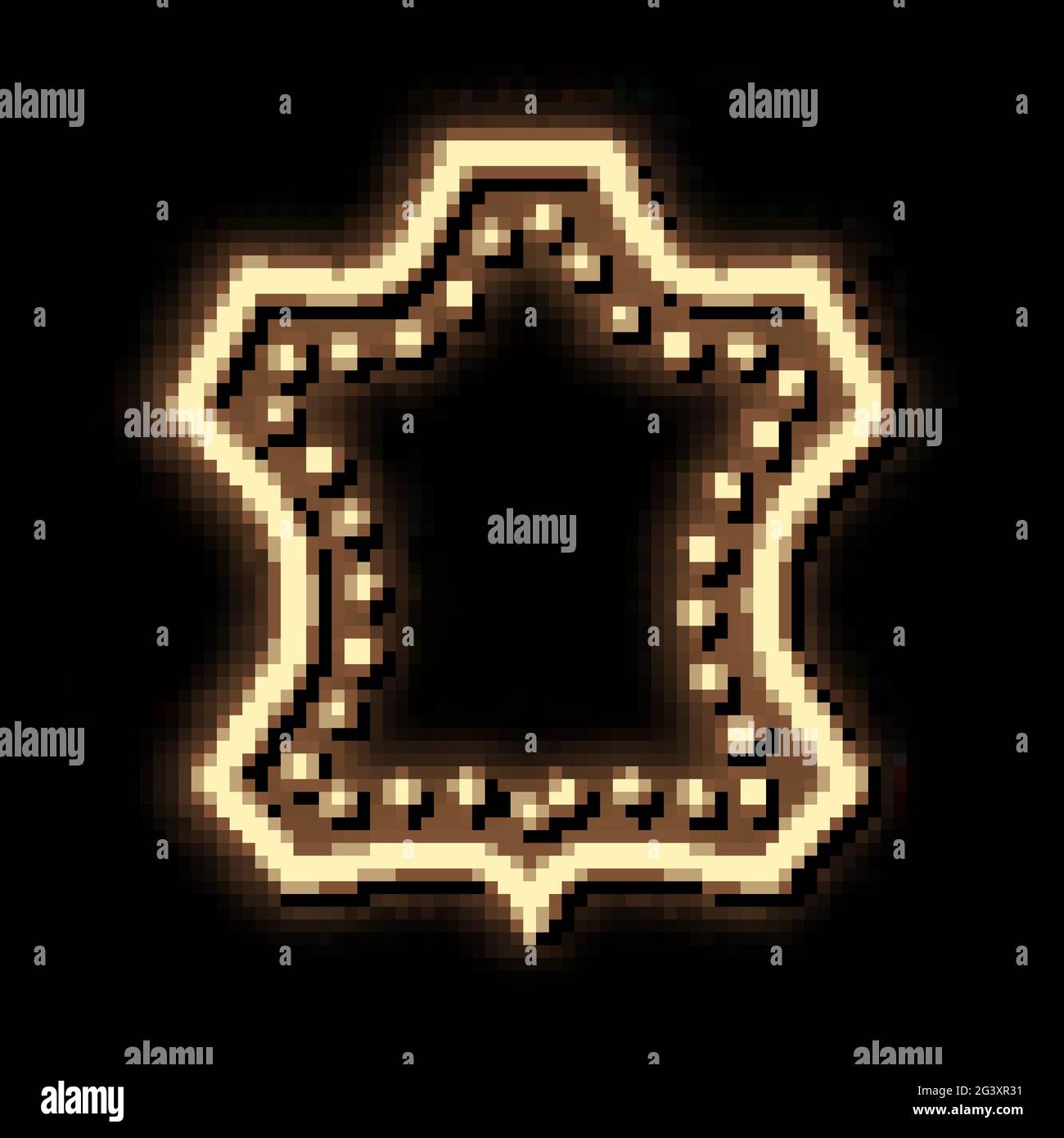 leather label neon glow icon illustration Stock Vector