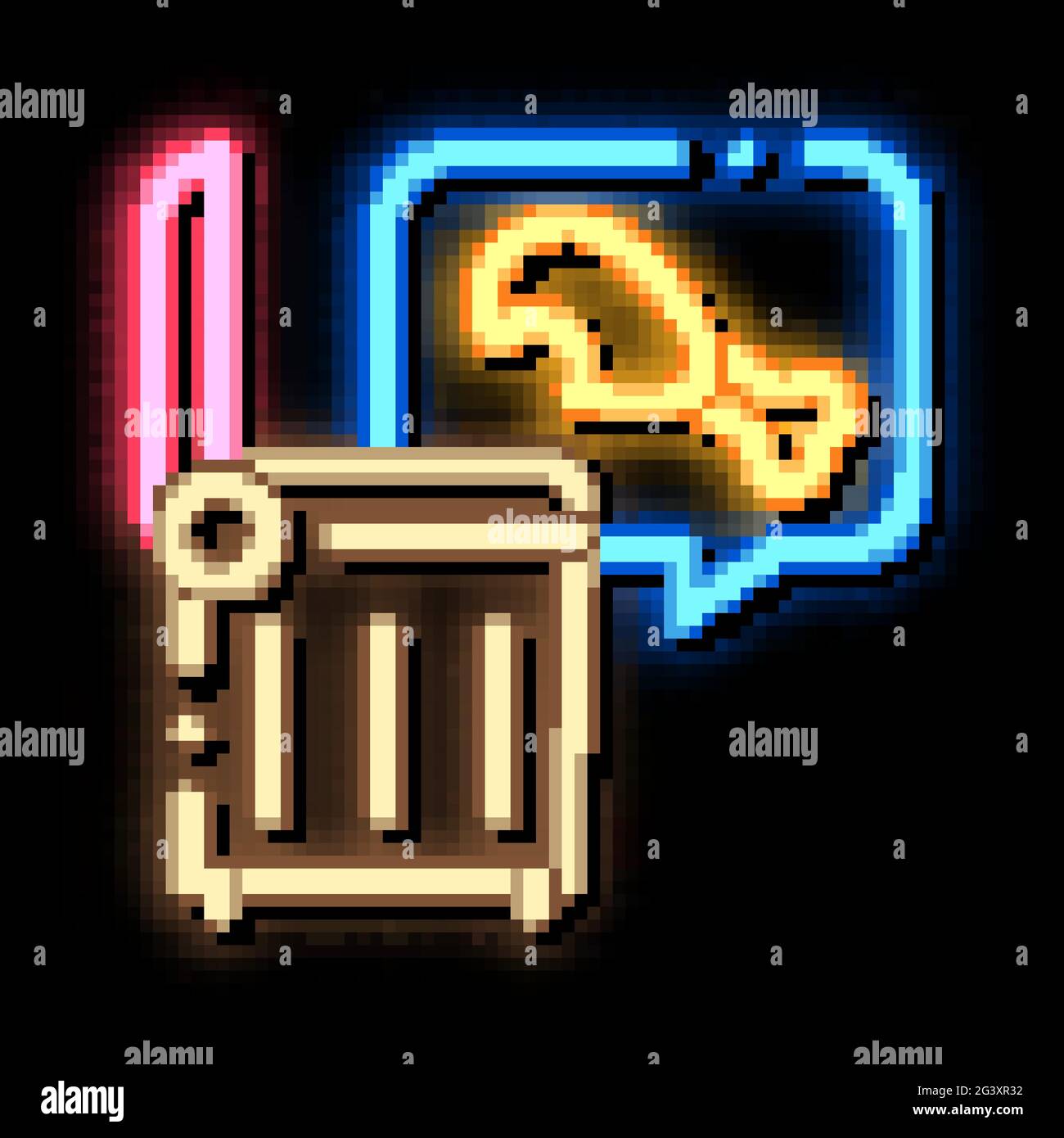 chicken food in trash container neon glow icon illustration Stock ...