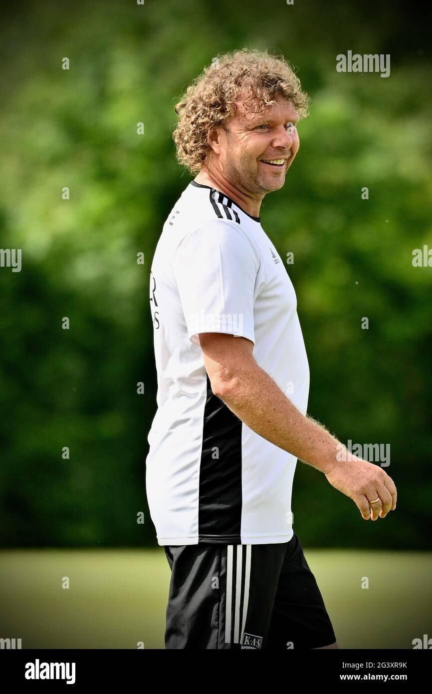 Eupen's head coach Stefan Kramer pictured during the first training session for the new season 2021-2022 of Jupiler Pro League first division soccer t Stock Photo