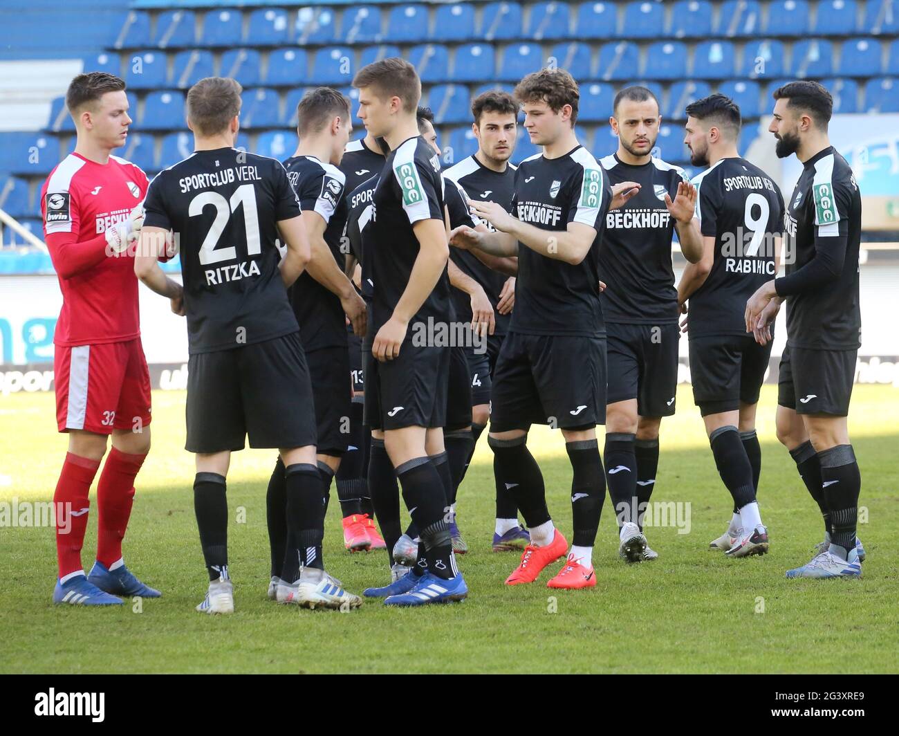 Team meeting SC Verl DFB 3rd league season 2020-21 Stock Photo