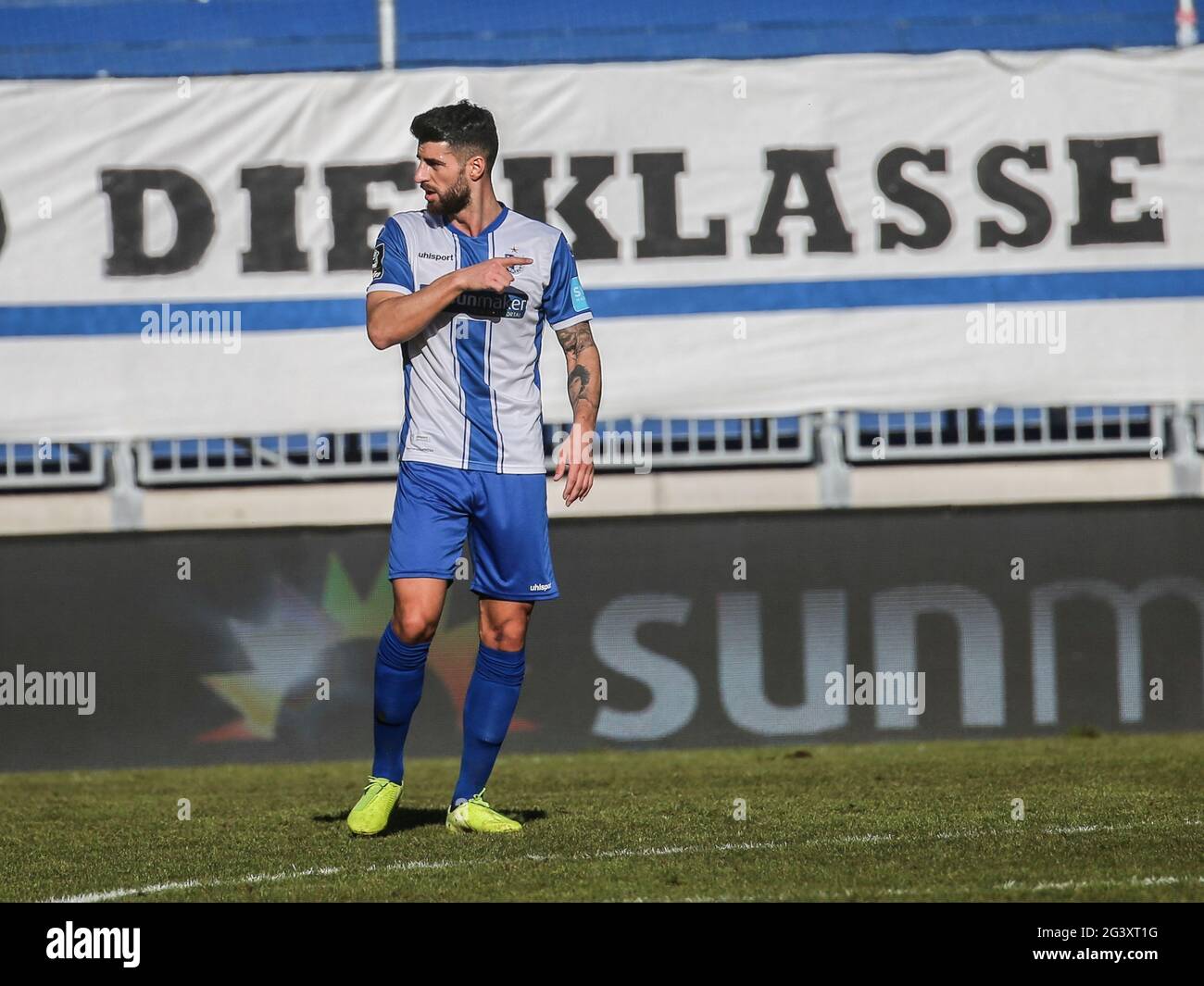 German-Albanian footballer JÃ¼rgen Gjasula 1st FC Magdeburg DFB 3rd league season 2020-21 Stock Photo