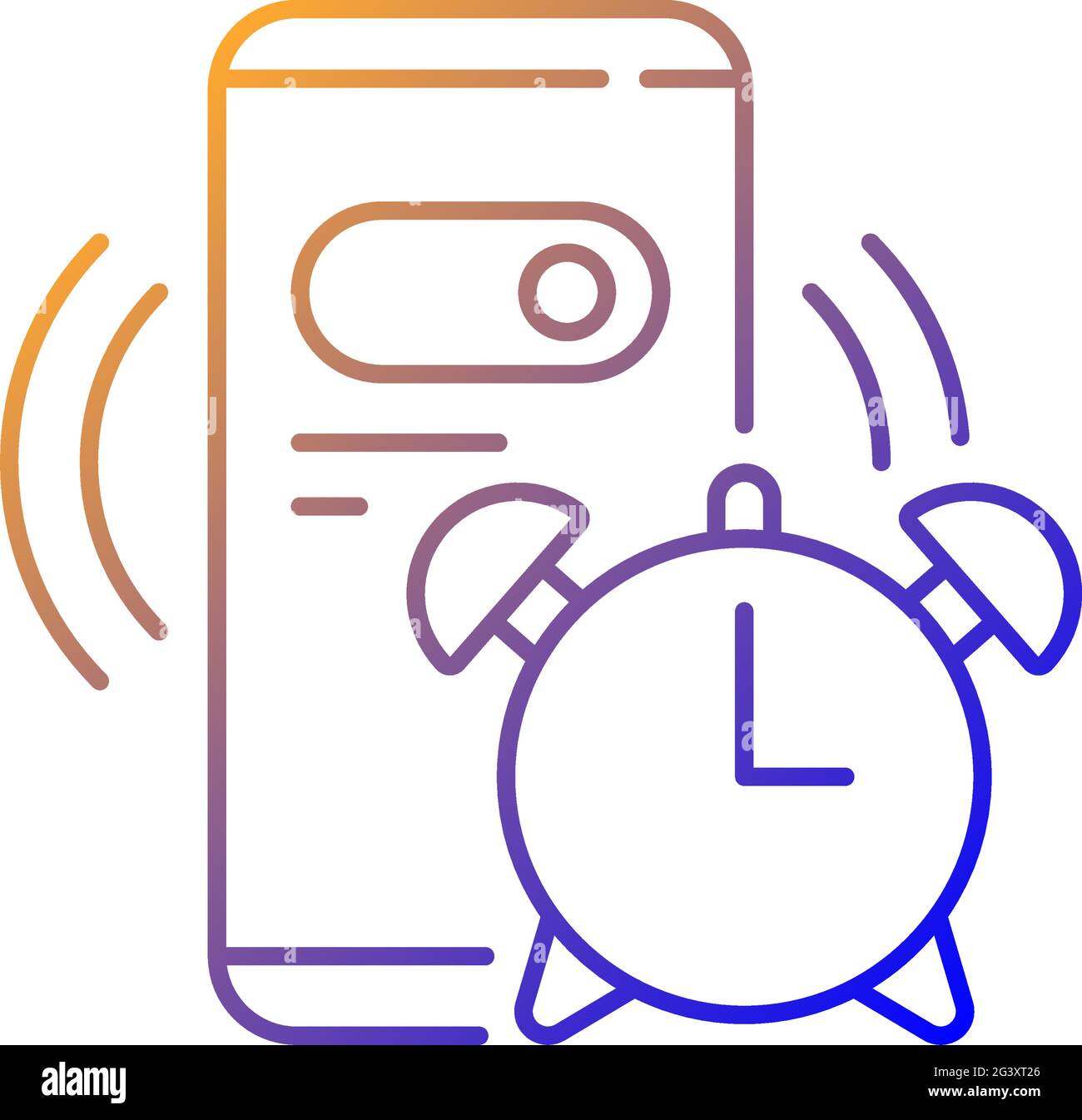 Alarm clock gradient linear vector icon Stock Vector