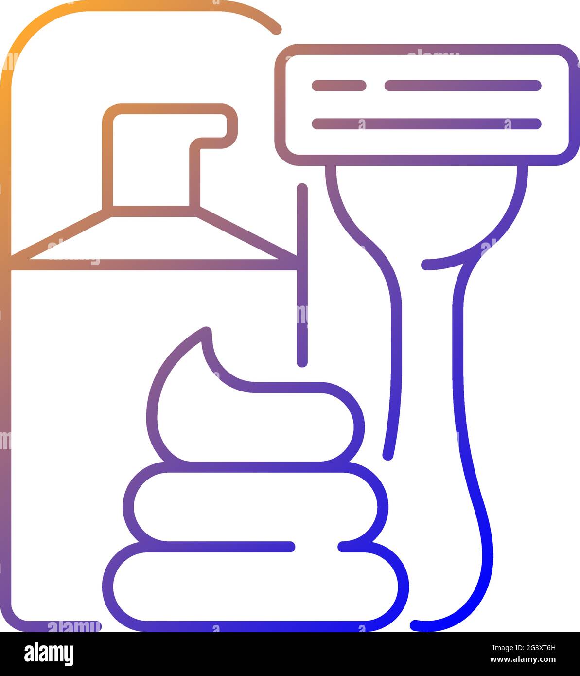 Razor and shaving cream gradient linear vector icon Stock Vector