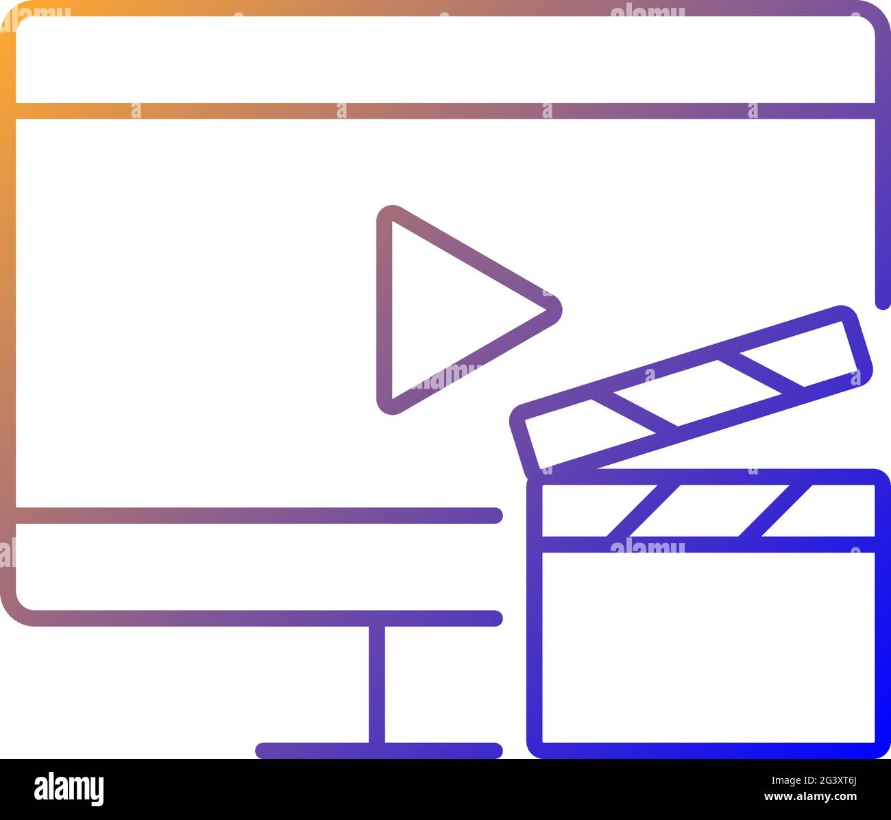 Watching TV gradient linear vector icon Stock Vector