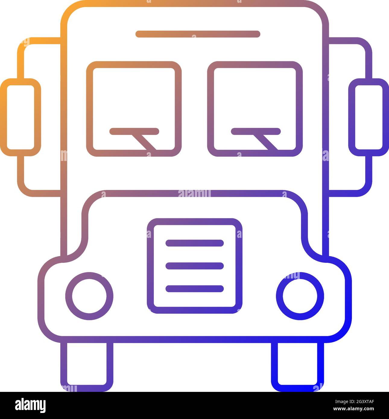 School bus gradient linear vector icon Stock Vector