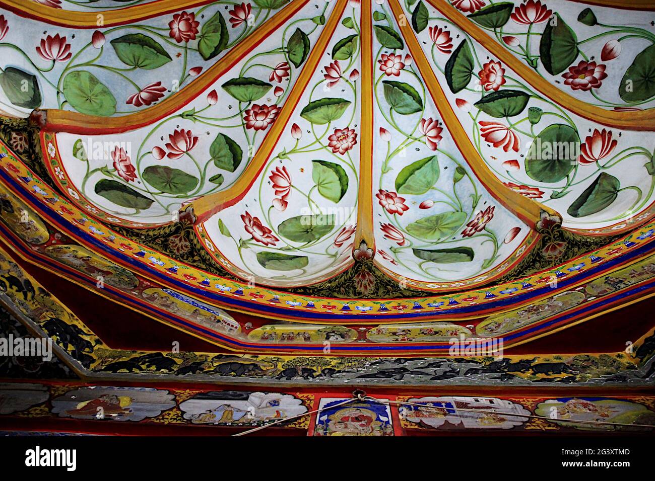 Painted Roof Interior, Udaipur Stock Photo