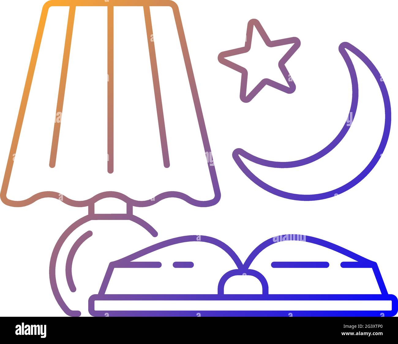 Evening reading gradient linear vector icon Stock Vector