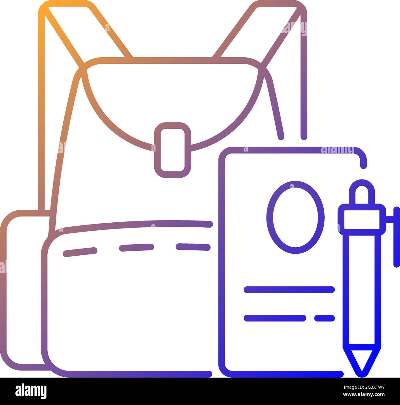 Backpack gradient linear vector icon Stock Vector