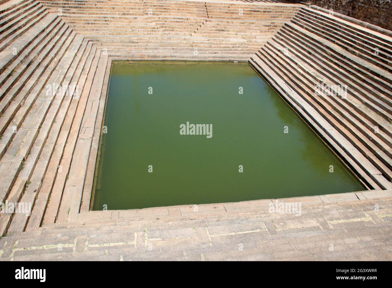 Pond with Steps, Melukote Stock Photo