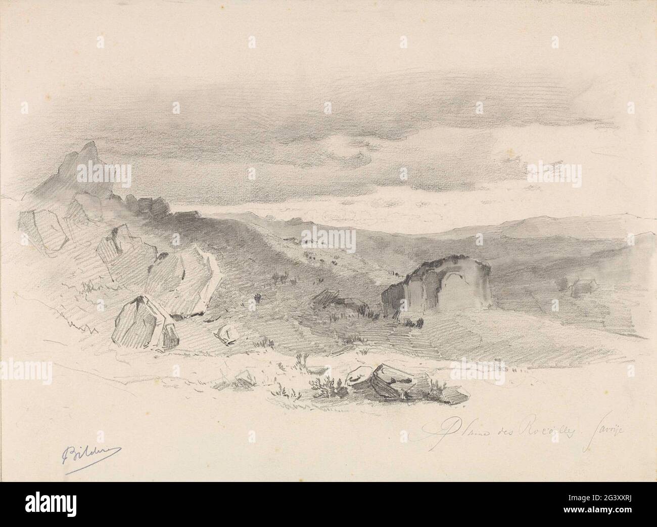 Hilly Landscape plain of rocks in Savoije Stock Photo - Alamy