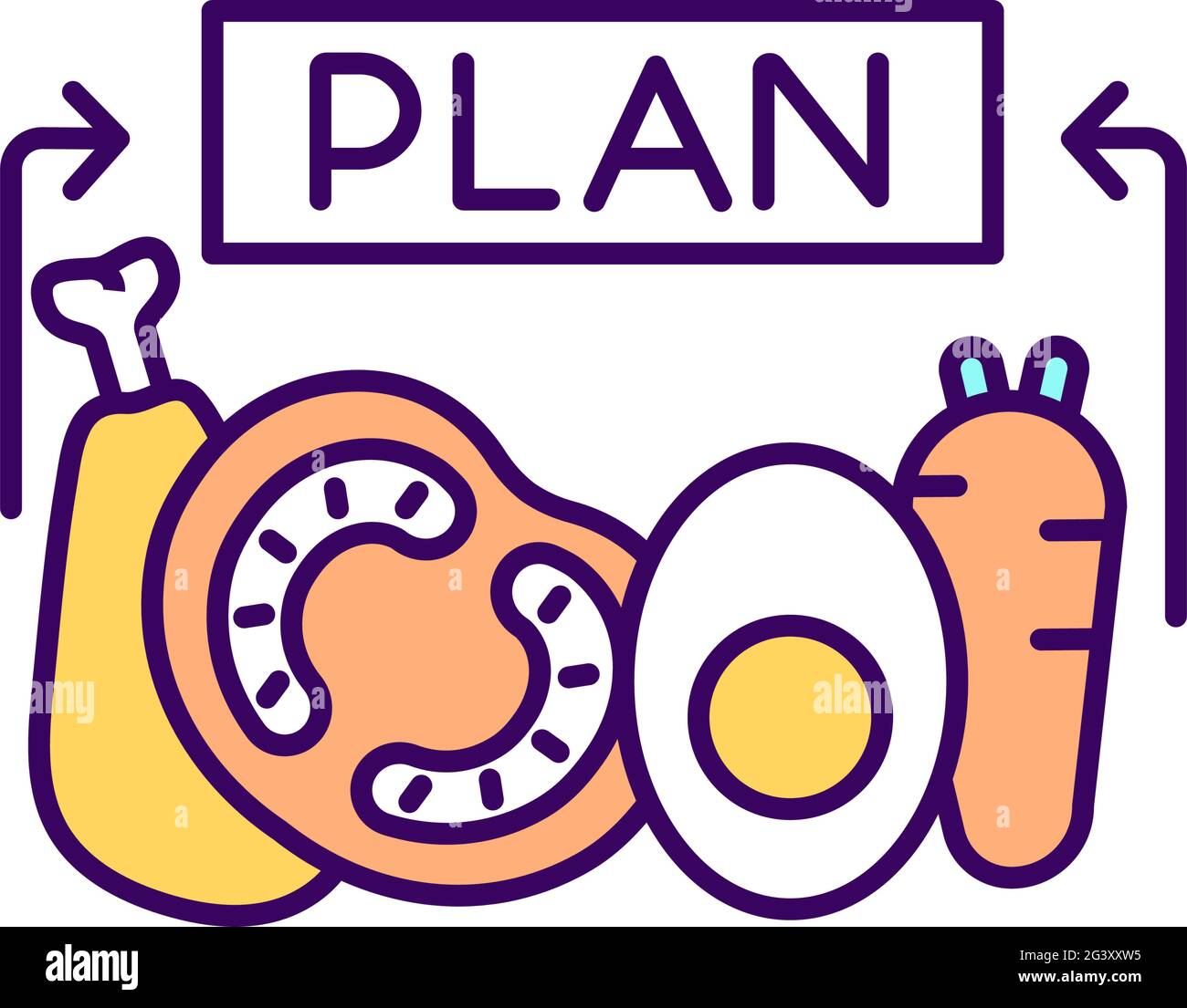 Eatery plan RGB color icon Stock Vector