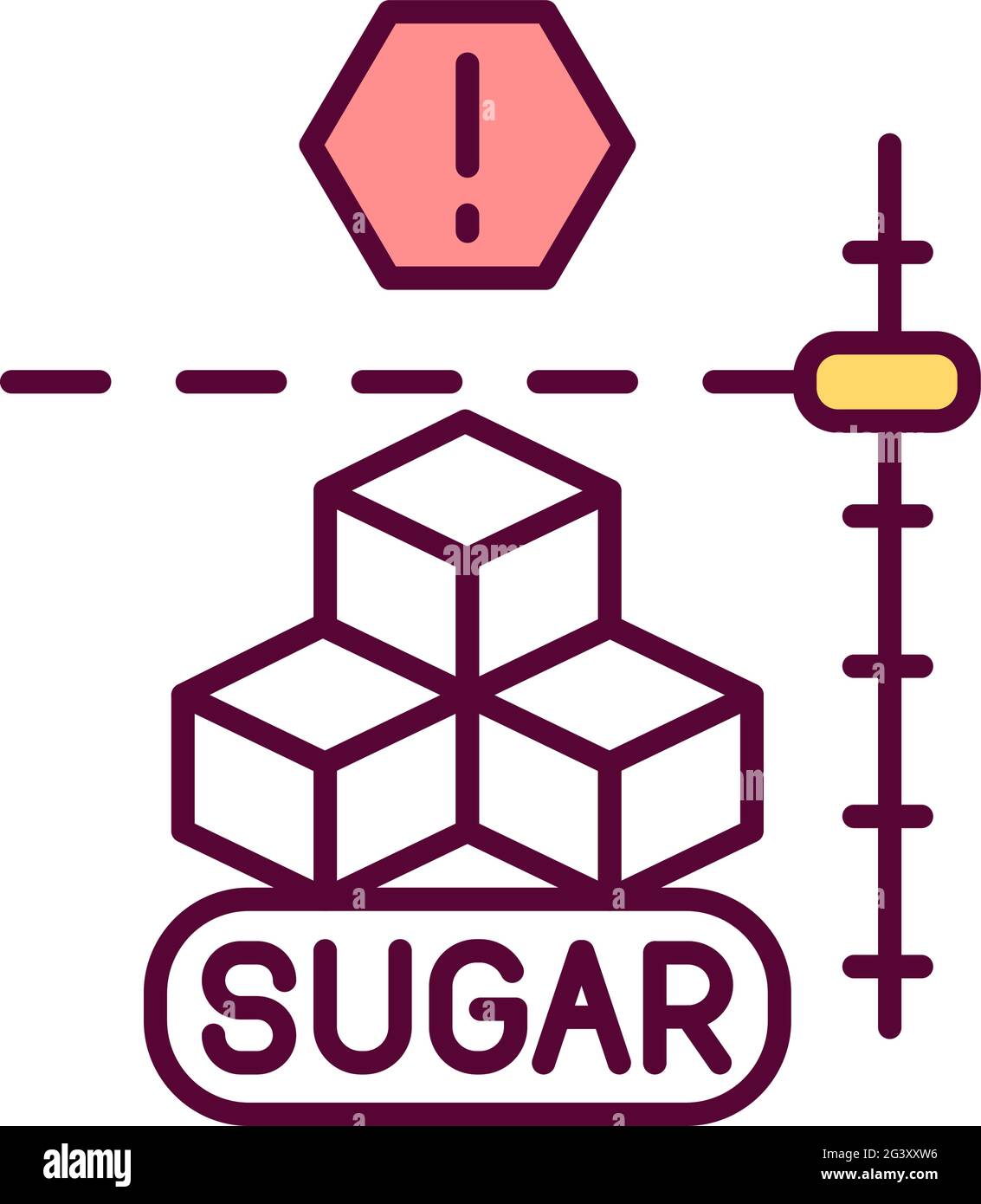 Sugar level RGB color icon Stock Vector