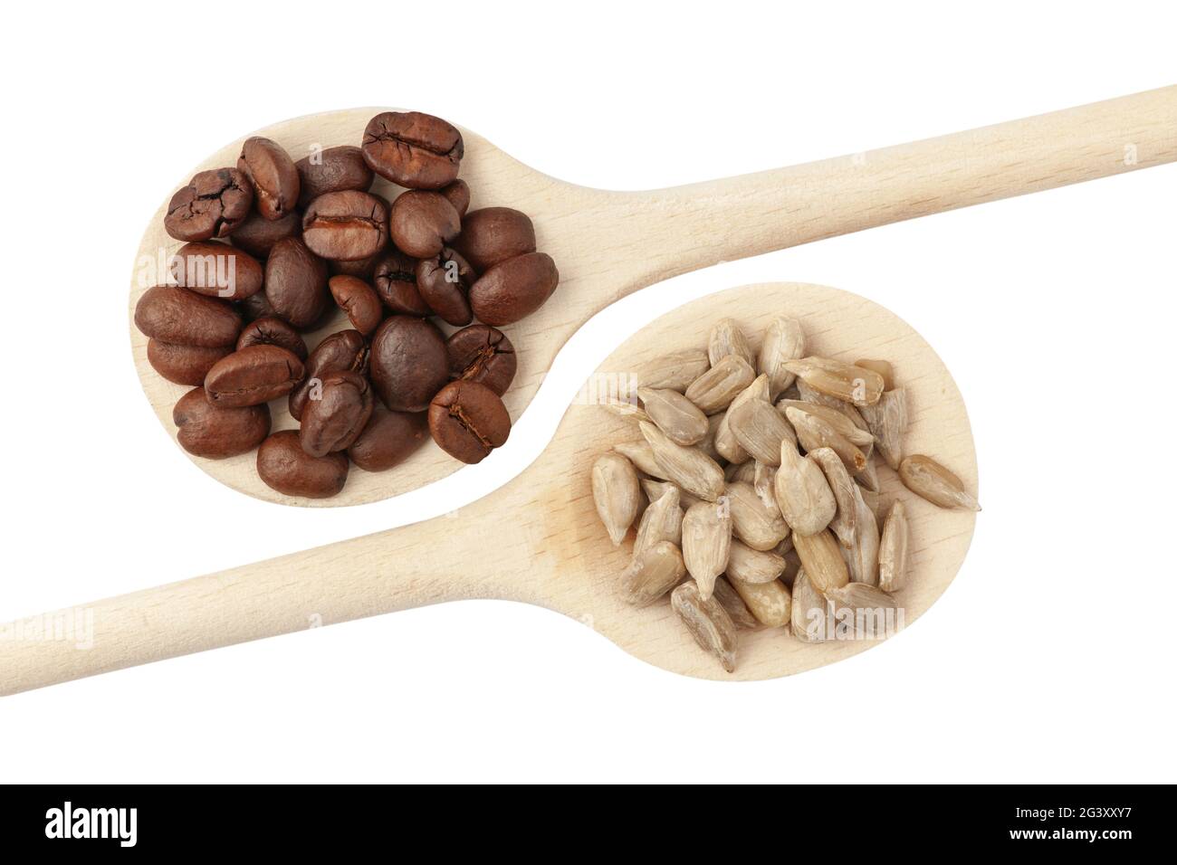Coffee beans and sunflower seeds small Stock Photo