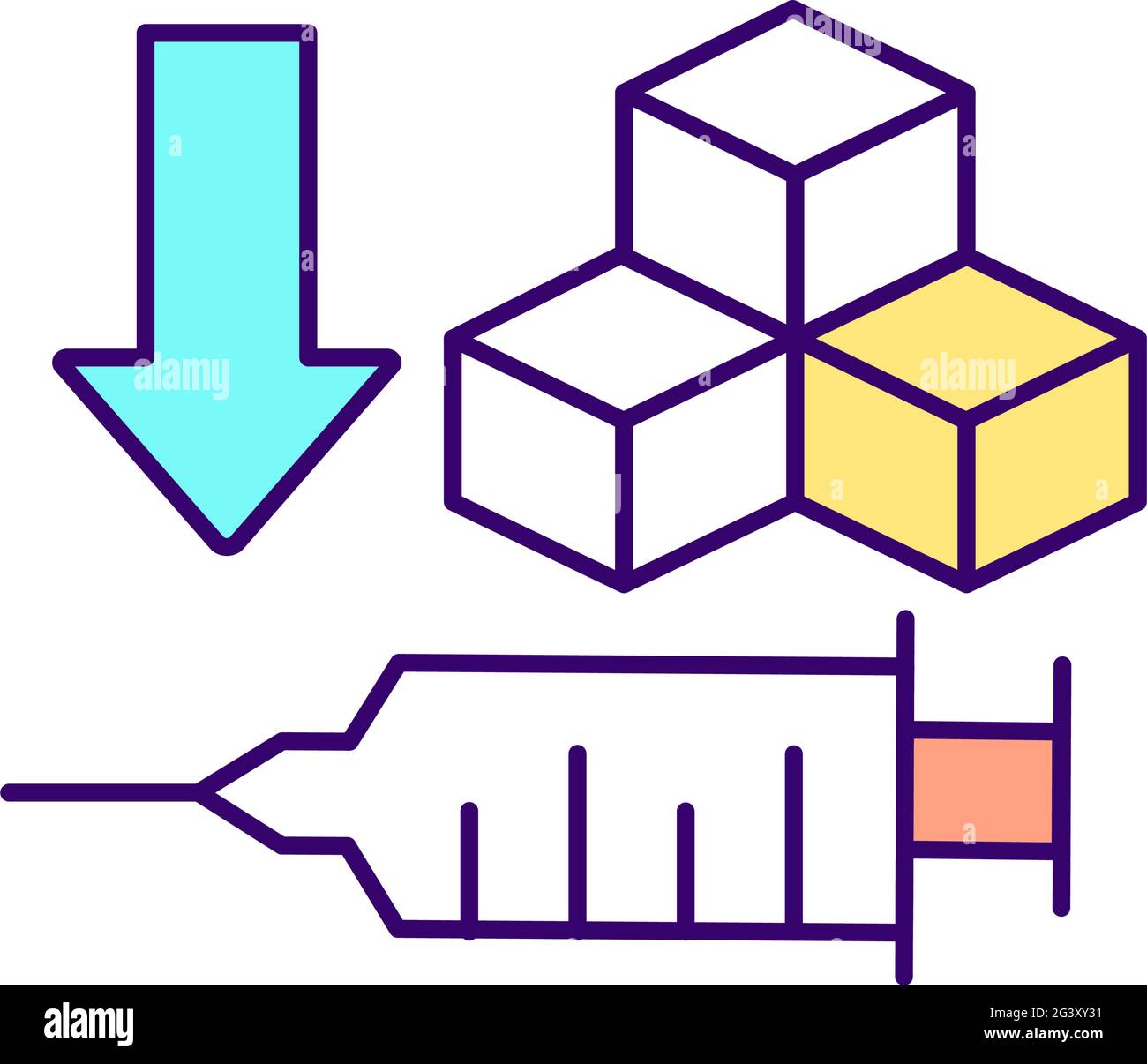 Medicaments RGB color icon Stock Vector