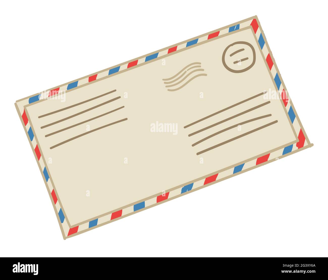 Mail correspondence, letter in vintage envelope Stock Vector