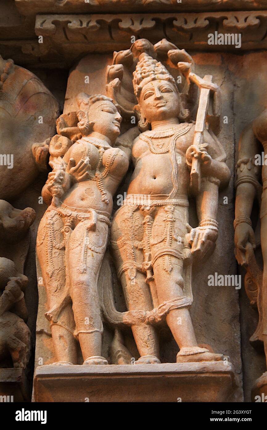Wall Panel at Jain Temple, Khajuraho Stock Photo